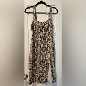 LUSH Fitted Side Slit Python Dress